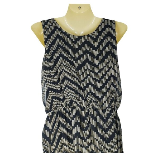 ENFOCUS Sleeveless Dress Women's Size 8 Petite Chevron Pattern - Picture 4 of 6